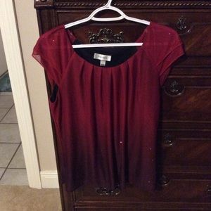 Red and black sparkly top